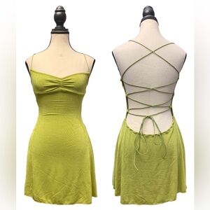 Criss-Cross Backless Mini Dress.